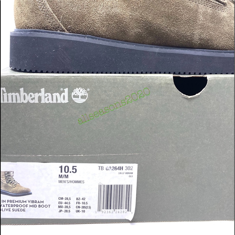 Timberland 6”Prm Vibram WP Mid Men Boot Green Sued - Picture 12 of 12